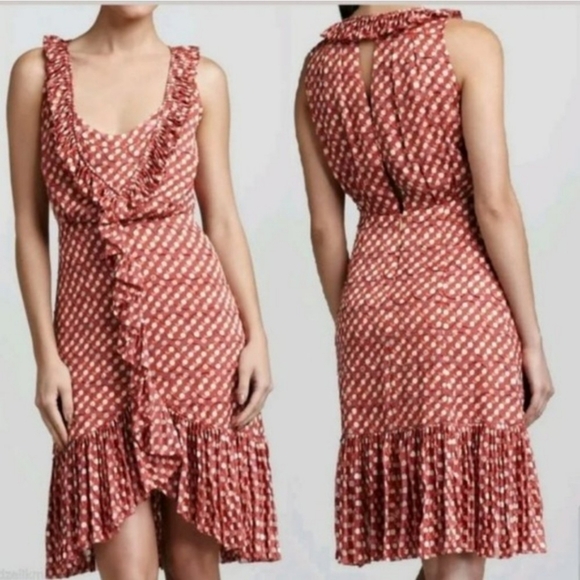 Tory Burch Janetta Circle Clip Dot Print Dress, Size 2 - Picture 3 of 16